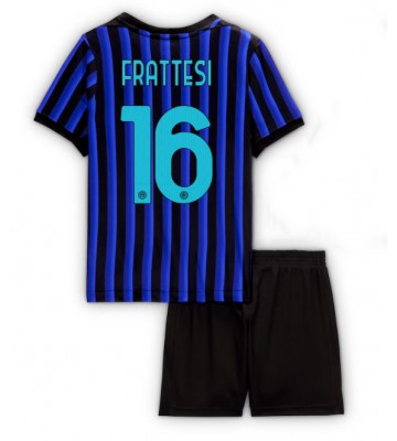 Inter Milan Davide Frattesi #16 Replica Home Stadium Kit for Kids 2025-26 Short Sleeve (+ pants)